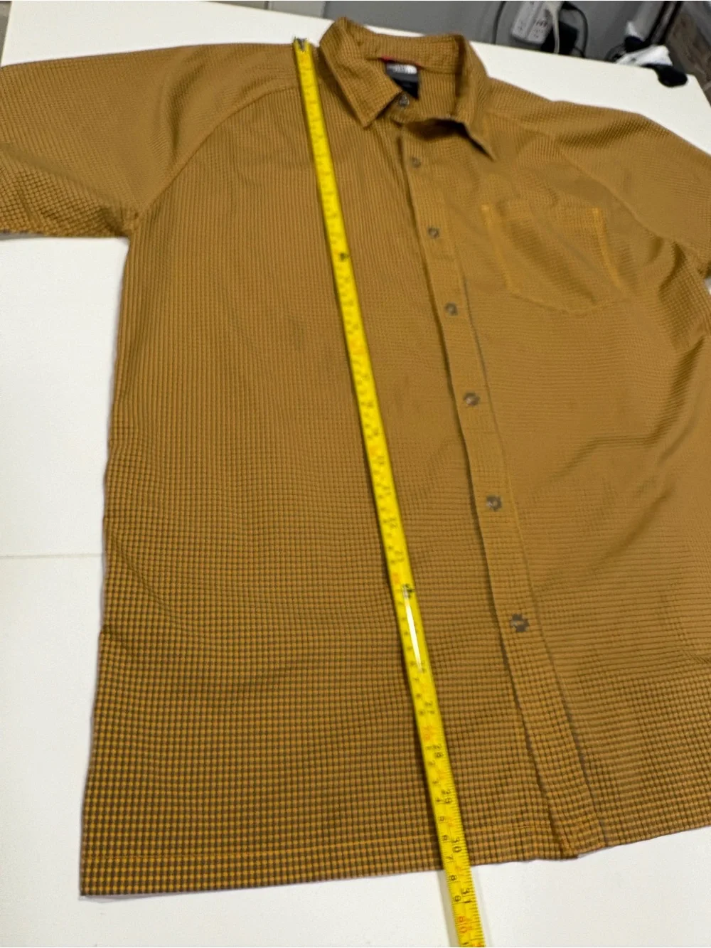 The North Face Men's Short-Sleeve Button-Down Shirt - Mustard Check